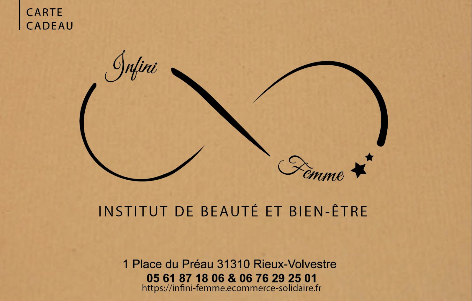 INFINI FEMME - CARTE CADEAU RECTO INFINI FEMME - CARTE CADEAU RECTO